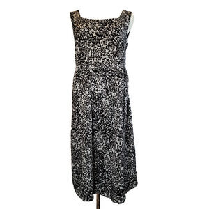 Liz Lange Maternity Dress Womens M Black Silver Burnout Velvet Lined Stretchy